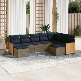vidaXL Gartensofa-Set 9-tlg. grau