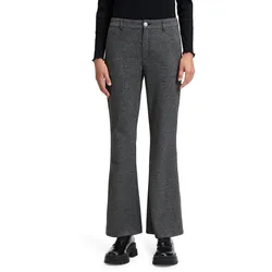 Stoffhose CARTOON "Cartoon Stoffhose mit Bügelfalte", Damen, Gr. 46, Normalgrößen, schwarz (schwarz, grau), Obermaterial: 59% Polyester, 22% Baumwolle, 16% Viskose, 3% Elasthan., klassisch, ausgestellt lang, Hosen, Bügelfalte