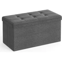 Songmics Sitzhocker mit Stauraum 38 x 76 x 38 cm Schiefergrau