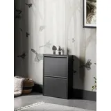 Dmora - Schuhschrank Ezequiel, Schuhregal aus Metall, Mehrzweck-Eingangsgarderobe, Möbel für Schuhe, 50x15h71 cm, Schwarz