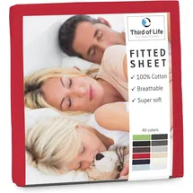 Third of Life Spannbettlaken Jersey-Baumwolle 180 x 200 cm Rot