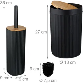 Relaxdays Badezimmer Set Badaccessoire-Set Schwarz