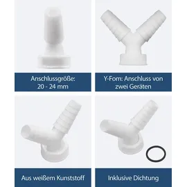 SANITOP-WINGENROTH Doppelschlauchtülle 30,3 mm (G 1) x Ø 20 mm Weiß