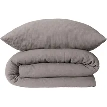 SCHIESSER Molly Musselin Grau 155 x 220 cm + 80 x 80 cm
