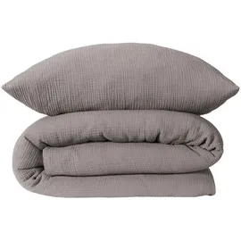 SCHIESSER Molly Musselin Grau 155 x 220 cm + 80 x 80 cm