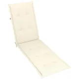 Tidyard Liegestuhl-Auflage Stuhlkissen Hochlehnenkissen Liegenauflage Stuhlauflage Deckchair Sonnenliege Liege Kissen Polster Polsterauflage Creme (75+105) x50x4 cm Stoff