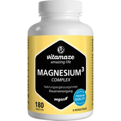 MAGNESIUM 350 mg Komplex Citrat/Oxid/Carbon.vegan 180 St