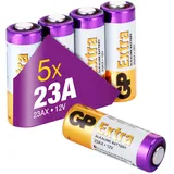 GP Extra 23A 12V Batterie A23 V23GA | 5 Stück Alkaline Batterien 12 Volt | quecksilberfrei, Lange Lebensdauer – für Fernbedienung, Funktürklingel, Sicherheitssysteme u.v.m.