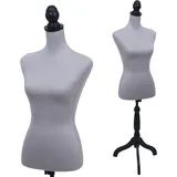 Mendler Schneiderpuppe HWC-Q24 Schaumstoff - grau