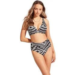 SEAFOLLY Damen Bikinihose Zanzibar High Waisted, Black, 42