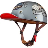 Motorrad Halbschalen Halbhelm Halbschalenhelm Baseballmütze-Helm Baseball Cap Motorradhelm Mit ECE-Zulassung Cruiser Chopper Scooter Helm Für Bike Cruiser Chopper Moped Scooter H,M