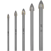 KWB Hartmetall-Glasbohrer Set, 5-tlg. (Hartmetallplatte, Zentrierspitze, Ø 4/5/6/8/10 mm,
