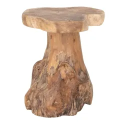 Beistelltisch Mushroom aus Teakholz, Natur