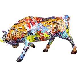 Casablanca by Gilde Casablanca Deko Figur Tierfigur Stier - aus Kunstharz im Street Art Design - Farbe: Mehrfarbig Höhe 27 cm