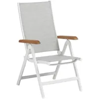 Kettler Granada Klappsessel verstellbar Aluminium/Outdoorgewebe Weiß|Hellgrau