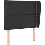 vidaXL Kopfteil mit Ohren Schwarz 103x23x118/128 cm Kunstleder