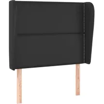 vidaXL Kopfteil mit Ohren Schwarz 103x23x118/128 cm Kunstleder