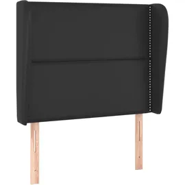 vidaXL Kopfteil mit Ohren Schwarz 103x23x118/128 cm Kunstleder