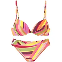 bruno banani Push-Up-Bikini Damen orange bedruckt Gr.36 Cup C