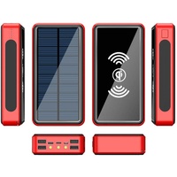 KKPLZZ Solar Power Bank 50000mAh, Solarladegerät mit großer Kapazität und 4 USB-Anschlüssen, Tragbares kabelloses Ladegerät Fallsichere Powerbank mit LED-Licht für Camping im Freien