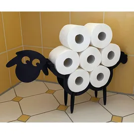 DanDiBo Ambiente DanDiBo Toilettenpapierhalter Schwarz Holz WC Rollenhalter Klopapierhalter Freistehend WC Papierhalter Toilettenrollenhalter