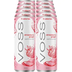 Voss Sparkling Water Strawberry & Ginger 0,33 Liter Dose, 10er Pack