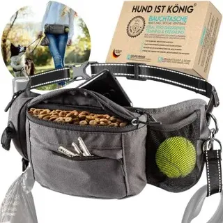 HUND IST KÖNIG Bauchtasche für Leckerlis & Hundezubehör grau
