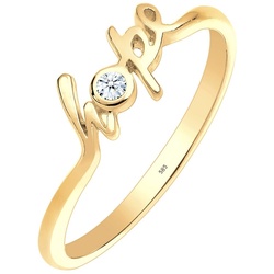 Elli DIAMONDS Hope-Schriftzug Diamant 0.03 ct. 585 Gelbgold Ringe   Damen 