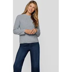 Strickpullover RABE "Rabe Cashmere Pullover mit Stehkragen", Damen, Gr. 46, grau, 100%Kaschmir, unifarben, feminin, gerade, Langarm gerader Abschluss, Pullover