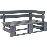 vidaXL 2-Sitzer-Palettensofa mit Kissen grau