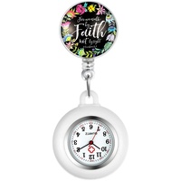 Avaner Krankenschwesteruhr Pflegeruhr Analog Quarzwerk FOB Ansteckuhr mit Pin/Clip Arzt Doktor Medical Taschenuhr aus Silikon
