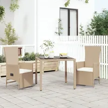 vidaXL Garten-Essgruppe 3-tlg. Beige