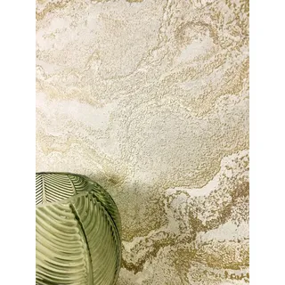 Newroom Vliestapete, Gold Tapete Modern Marmor - Marmortapete Marmoroptik Hellgrau 3D Optik Glamour Metallic Struktur für Schlafzimmer Wohnzimmer Küche goldfarben