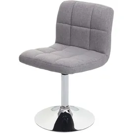 MCW Esszimmerstuhl Cadiz, Küchenstuhl Stuhl, drehbar Stoff/Textil hellgrau, Chromfuß