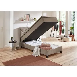 SUN GARDEN Boxspringbett Jeff 120 x 200 cm H3 Grau