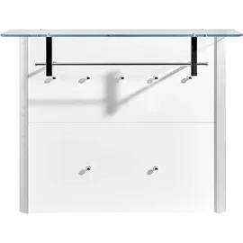 MODERANO Garderobenpaneel Milano 96 x 78 x 33 cm Weiß Hochglanz