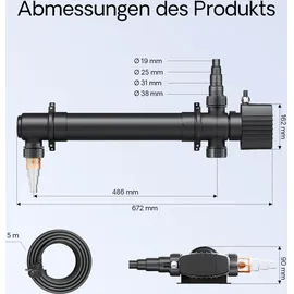 Wiltec CUV-155 Teichklärer 5000 l/h 55 W UVC
