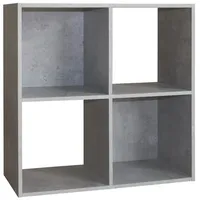 Hti-Living Bücherregal 6060 4 Regalfächer 60 x 60 x 60 cm Grau