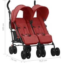 vidaXL Geschwisterwagen rot 10239