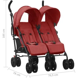 vidaXL Geschwisterwagen rot 10239