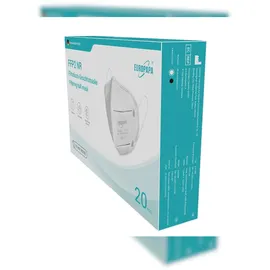 EUROPAPA 20x FFP2 Weiss Atemschutzmaske 5-Lagen Staubschutzmasken einzeln Verpackt