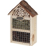 Dehner Natura Premium Dehner Natura Insektenhotel Flavia, ca. 19 x 28 x 9 cm, Kiefernholz/Metall, natur