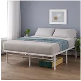 ZINUS Bettgestell Mateo, modernes Bett mit Lattenrost, Gästebett (Packung, 1-tlg., Metallbett, Weiß, 140x200 cm), Kinderleichter Aufbau, EcoFriendly Packaging weiß 140 cm x 200 cm x 35.50 cm