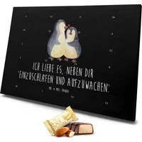 Mr. & Mrs. Panda Marzipan Adventskalender Pinguine Einschlafen - Schwarz - Geschenk, Liebe, für Männer, Valentinstag, Hocheitstag, Freund, für E... - Schwarz