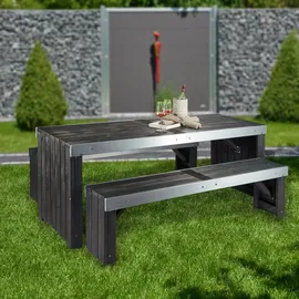 Wilk Gartenmöbel-Set Provence 3-teilig Anthrazit FSC