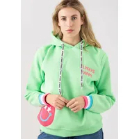 Zwilling Zwillingsherz Hoodie »Always Happy«, mit Smiley Aufdruck aus Frottee und Neon Details Zwillingsherz hellgrün S/M
