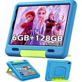 Kinder Tablet 8 Zoll, Tablet für Kinder 6GB RAM+128GB ROM+1TB Erweiterbar, 1280 x 800 HD+ IPS Android 13 Kids Tablet mit Quad Core 1.8Ghz, KIDOZ Vorinstalliert, WiFi, Bluetooth, Doppelkamera (Blau)