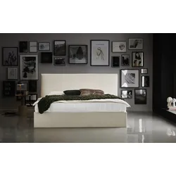 Bettgestell "Melody", beige (creme), B:182cm H:107cm L:213cm, Bettgestell und seitliche Einfassung der Matratzen: Cord, ATLANTIC HOME COLLECTION, Betten, mit Bettkasten und Lattenrost