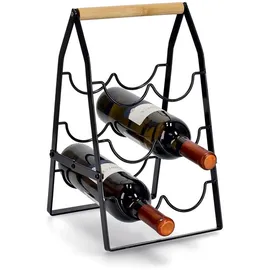 Zeller Weinregal 22 x 23 x 37,5 cm Schwarz