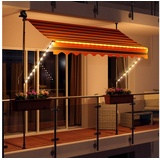 Swing&Harmonie LED - Markise mit Kurbel Klemmmarkise Balkonmarkise mit Beleuchtung und Solarmodul Fallarm Markise Sonnenschutz Terrasse Balkon - versch. Ausführungen